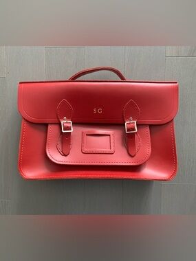 Original THE CAMBRIDGE SATCHEL COMPANY Red Leather Satchel Bag